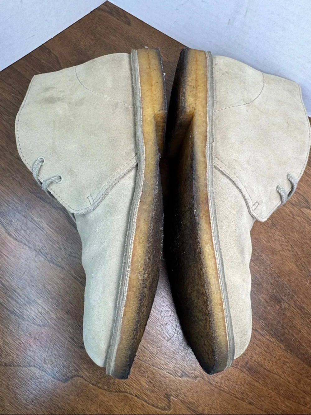 Lands End Mens Classic Suede Tan Chukka Easy-on Ankle Boots, sz 8